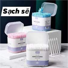 ⚠️FREESHIP⚠️ Hộp 200 tăm bông tiệt trùng Komeki cho bé