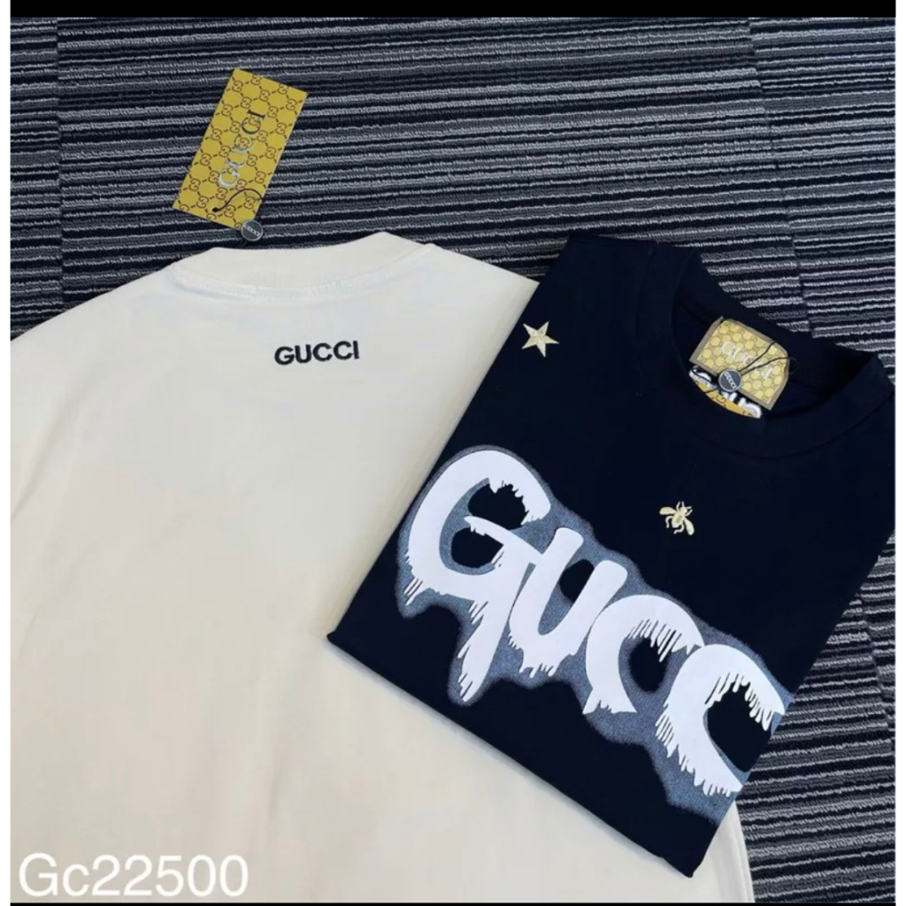 Áo Phông Nam Nữ Gucci Thêu Ong Thêu Sao Cao Cấp - Áo Phông Gucci Chất Cotton Phong Cách Boy Phố