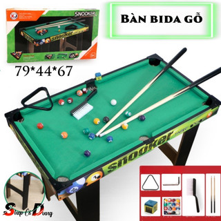 Đồ chơi bàn bi da lỗ bằng gỗ cho bé, bida bi đá, bi-a cao 67cm