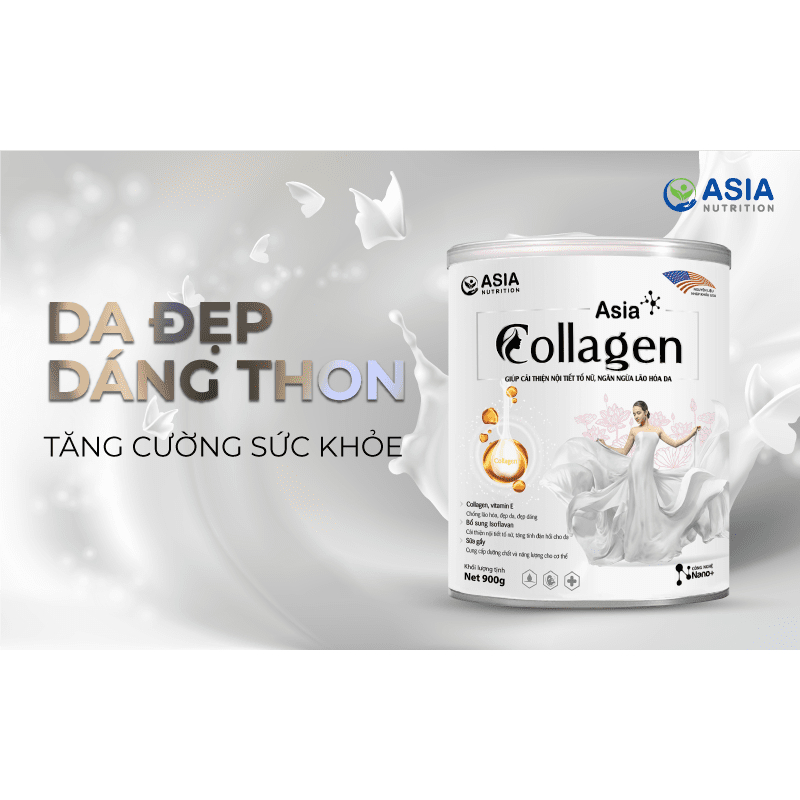 Sữa bột Asia Collagen ASIA NUTRITION 400g giúp cải thiện nội tiết tố nữ và ngăn ngừa lão hóa