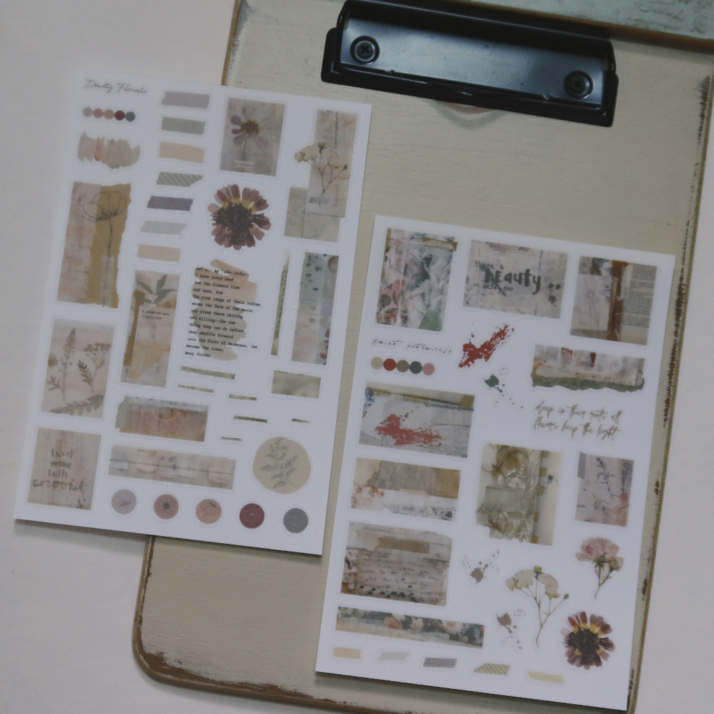 𝓑𝓾𝓵𝓵𝓮𝓽𝓳𝓸𝓾𝓻𝓷𝓪𝓵𝟏𝟏𝟓 ✿ Print on Marky Puppy mẫu "𝐑𝐞𝐭𝐫𝐨 𝐏𝐥𝐚𝐧𝐭"  nhiều hình hoa, khung giấy đẹp lạ trang trí sổ