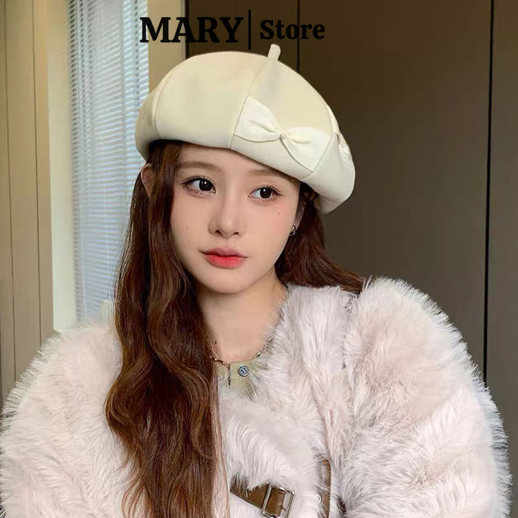 Mũ nồi nữ MARYmũ beret họa tiết nữ nón nồi đi biển đi chơi thời trang uniex hàn quốc