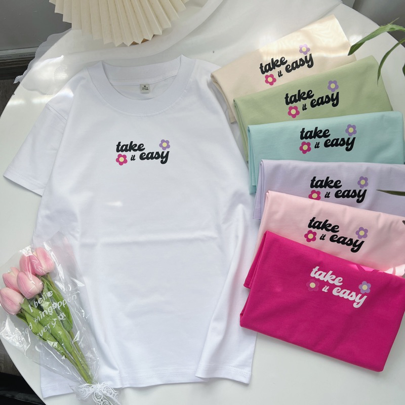 Áo Thun Baby Tee LYB mẫu Take easy form slim nhỏ có size chất vải Coton 100%
