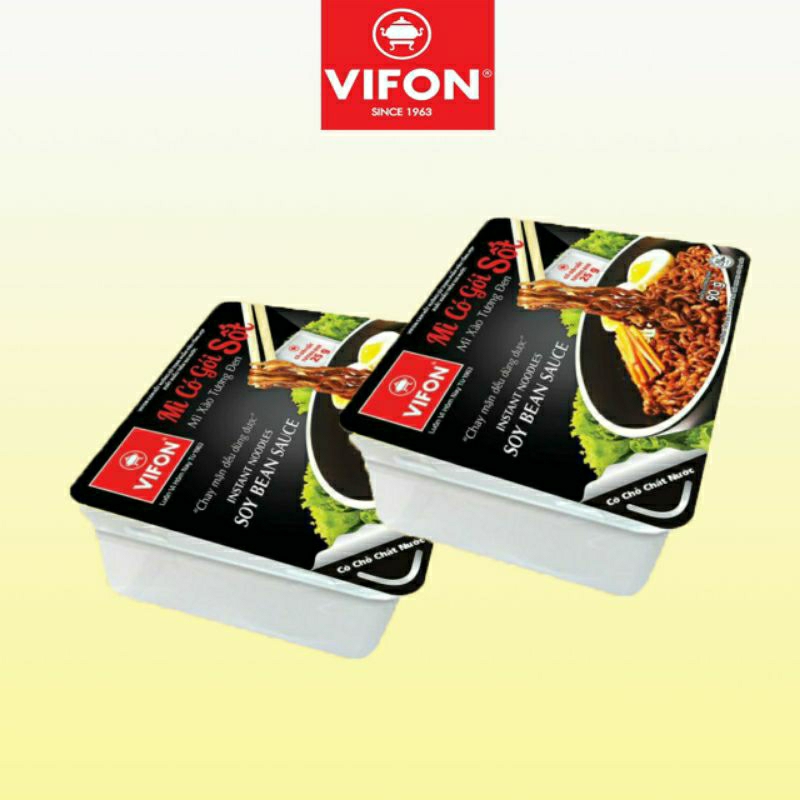 Combo 4 hộp mì xào sốt tương đen hải sản bò sa tế sốt Spaghetti VIFON hộp 90g