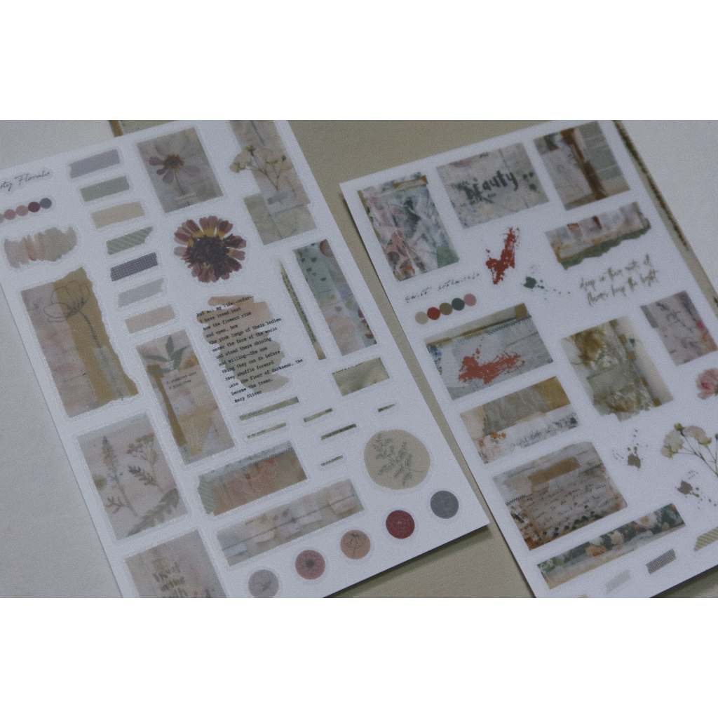 𝓑𝓾𝓵𝓵𝓮𝓽𝓳𝓸𝓾𝓻𝓷𝓪𝓵𝟏𝟏𝟓 ✿ Print on Marky Puppy mẫu "𝐑𝐞𝐭𝐫𝐨 𝐏𝐥𝐚𝐧𝐭"  nhiều hình hoa, khung giấy đẹp lạ trang trí sổ