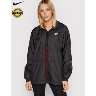 Áo khoác dù nữ Nike chính hãng chống thấm nước 2 lớp có mũ trùm đầu lót lưới cách nhiệt