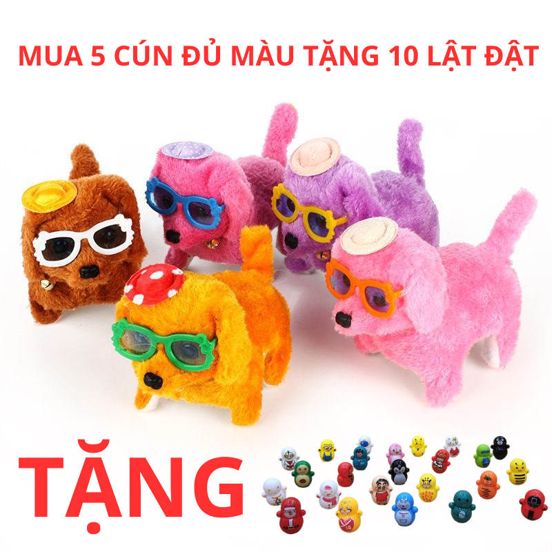Đồ Chơi Chó Cún Bông Đeo Kính Biết Đi Biết Sủa Vui Nhộn An Toàn Cho Bé, Quà Tặng Bé Trai Bé Gái.