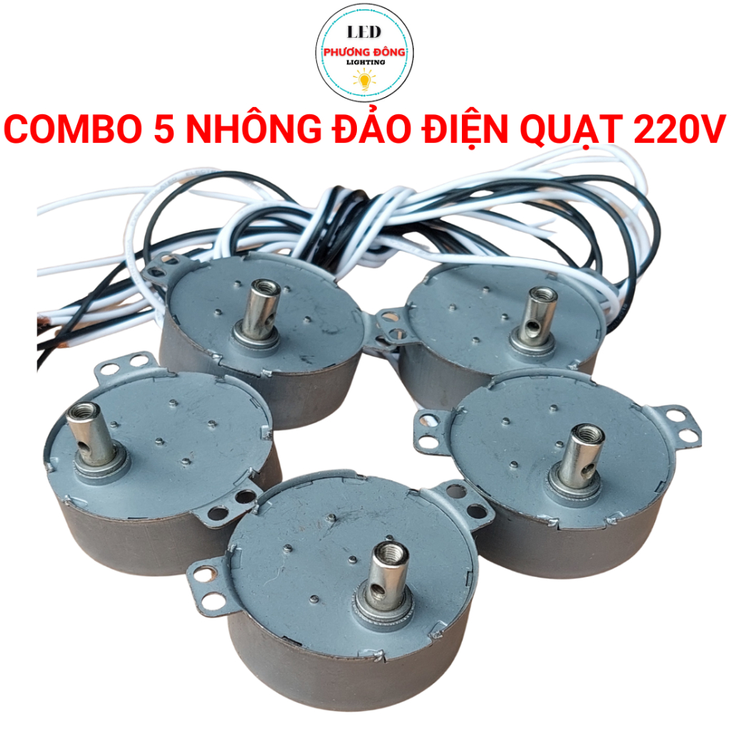 Combo 5 nhông đảo điện quạt 220V - Nhông điện 1 Lỗ 2 Lỗ
