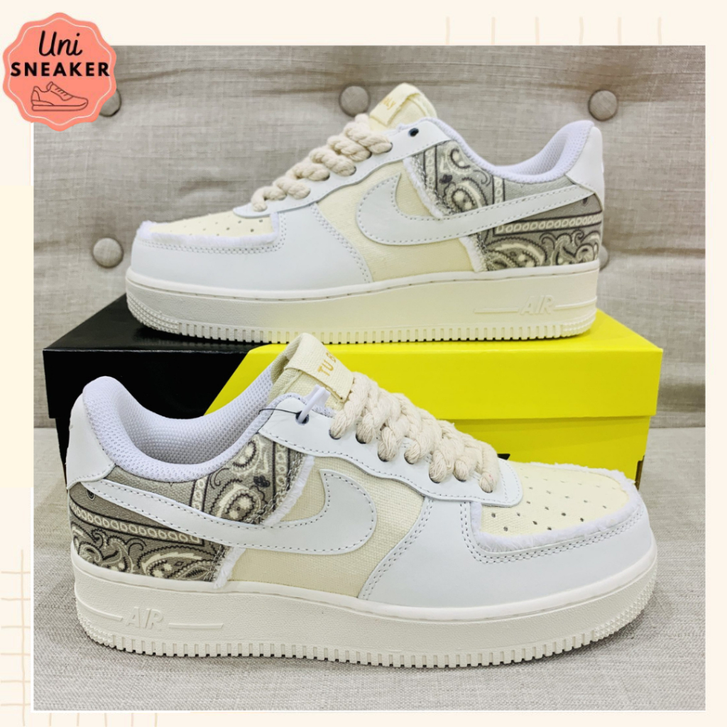 Giày Nike_Thể Thao Nam Nữ, Giày Nike_AF1 Dây Thừng Canvas Navy Thời Trang Nam Nữ - UNI