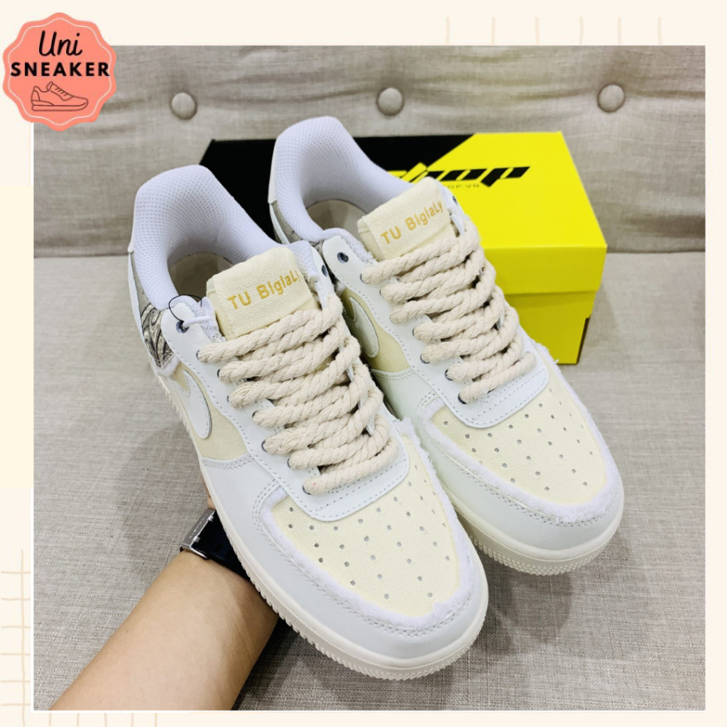 Giày Nike_Thể Thao Nam Nữ, Giày Nike_AF1 Dây Thừng Canvas Navy Thời Trang Nam Nữ - UNI