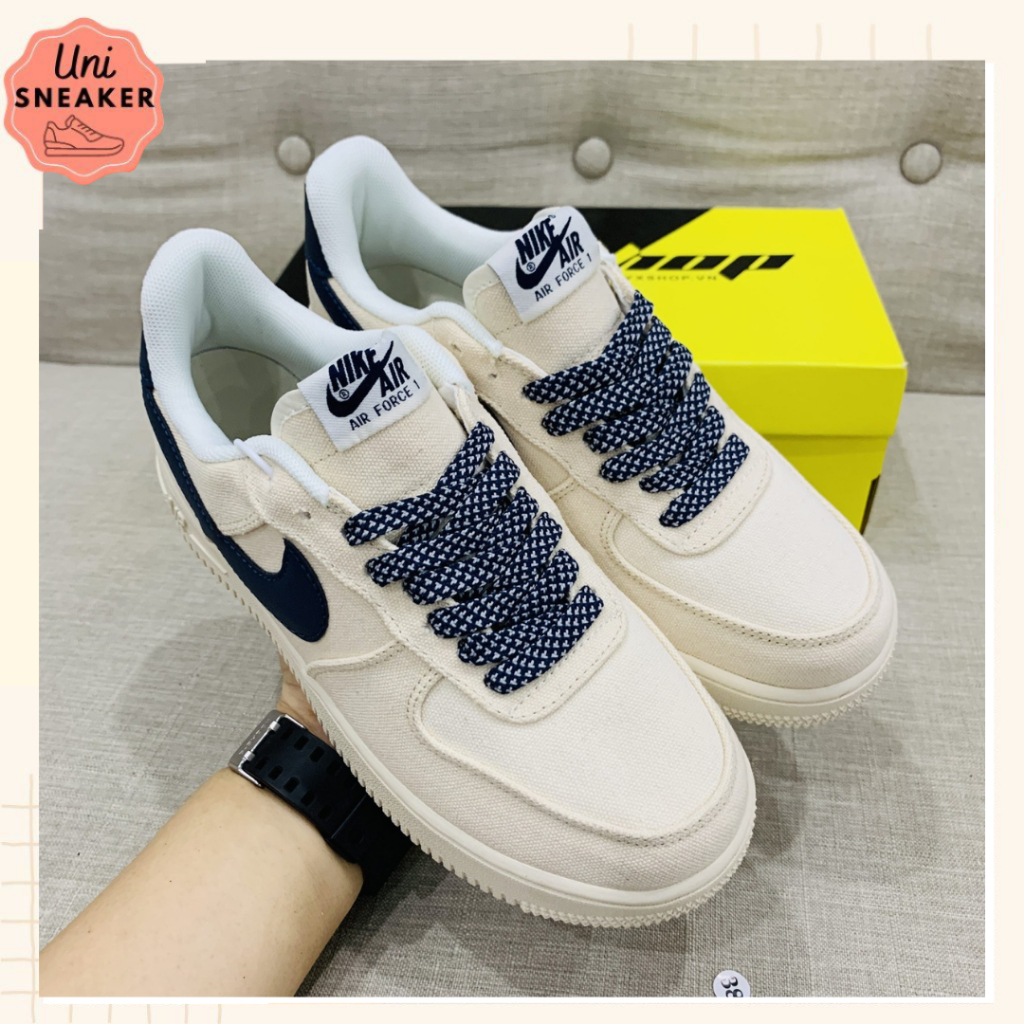 Giày Nike_Thể Thao Nam Nữ, Giày Nike_AF1 Dây Thừng Canvas Navy Thời Trang Nam Nữ - UNI