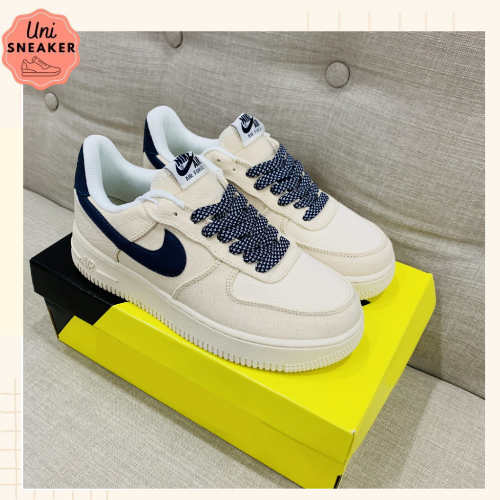 Giày Nike_Thể Thao Nam Nữ, Giày Nike_AF1 Dây Thừng Canvas Navy Thời Trang Nam Nữ - UNI