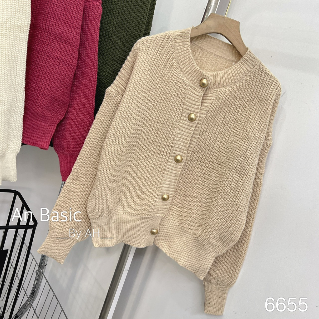 Áo len cardigan cài khuy hàng quảng châu 247plus - Cardigankhuyvang6655_P13k24