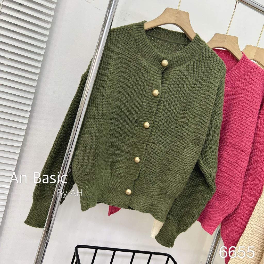 Áo len cardigan cài khuy hàng quảng châu 247plus - Cardigankhuyvang6655_P13k24