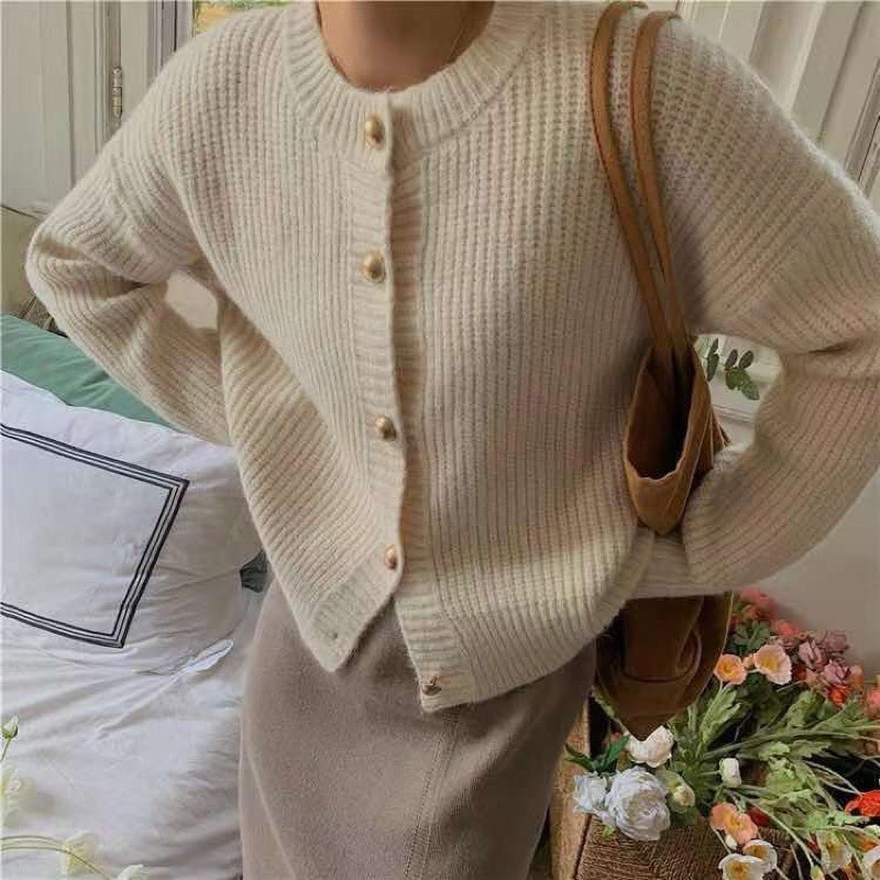 Áo len cardigan cài khuy hàng quảng châu 247plus - Cardigankhuyvang6655_P13k24