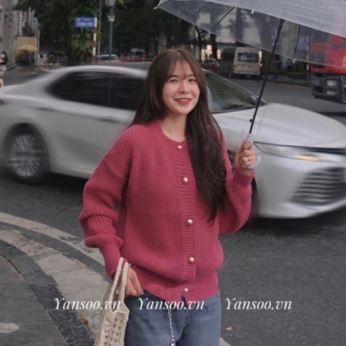 Áo len cardigan cài khuy hàng quảng châu 247plus - Cardigankhuyvang6655_P13k24