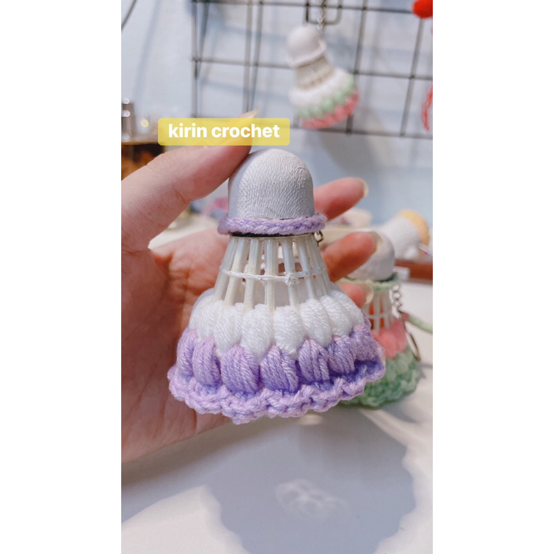 Móc khoá cầu lông len nhiều màu