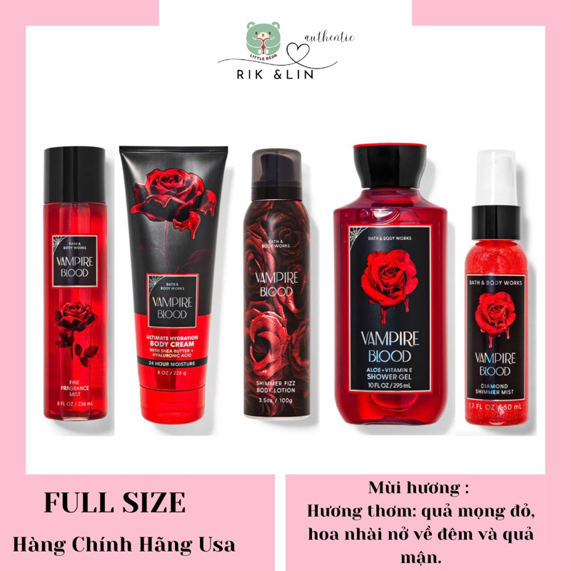 Auth_Fullsize VAMPIRE BLOOD _Xịt Thơm Tắm Dưỡng Body Mist USA