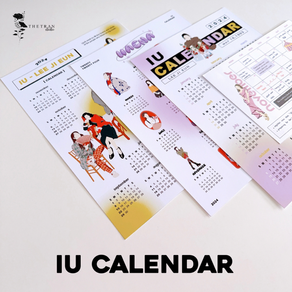 IU calendar / lịch 2024 lịch kế hoạch A4 A5 IU / thetranstudio