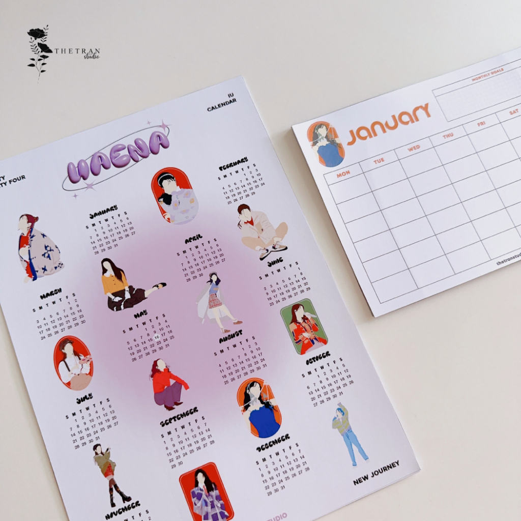 IU calendar / lịch 2024 lịch kế hoạch A4 A5 IU / thetranstudio