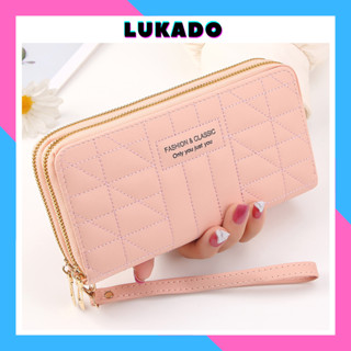  Ví nữ cầm tay 2 ngăn dáng dài thời trang Hàn Quốc cao cấp đựng tiền nhiều ngăn giá rẻ dễ thương LUKADO VDCT62 