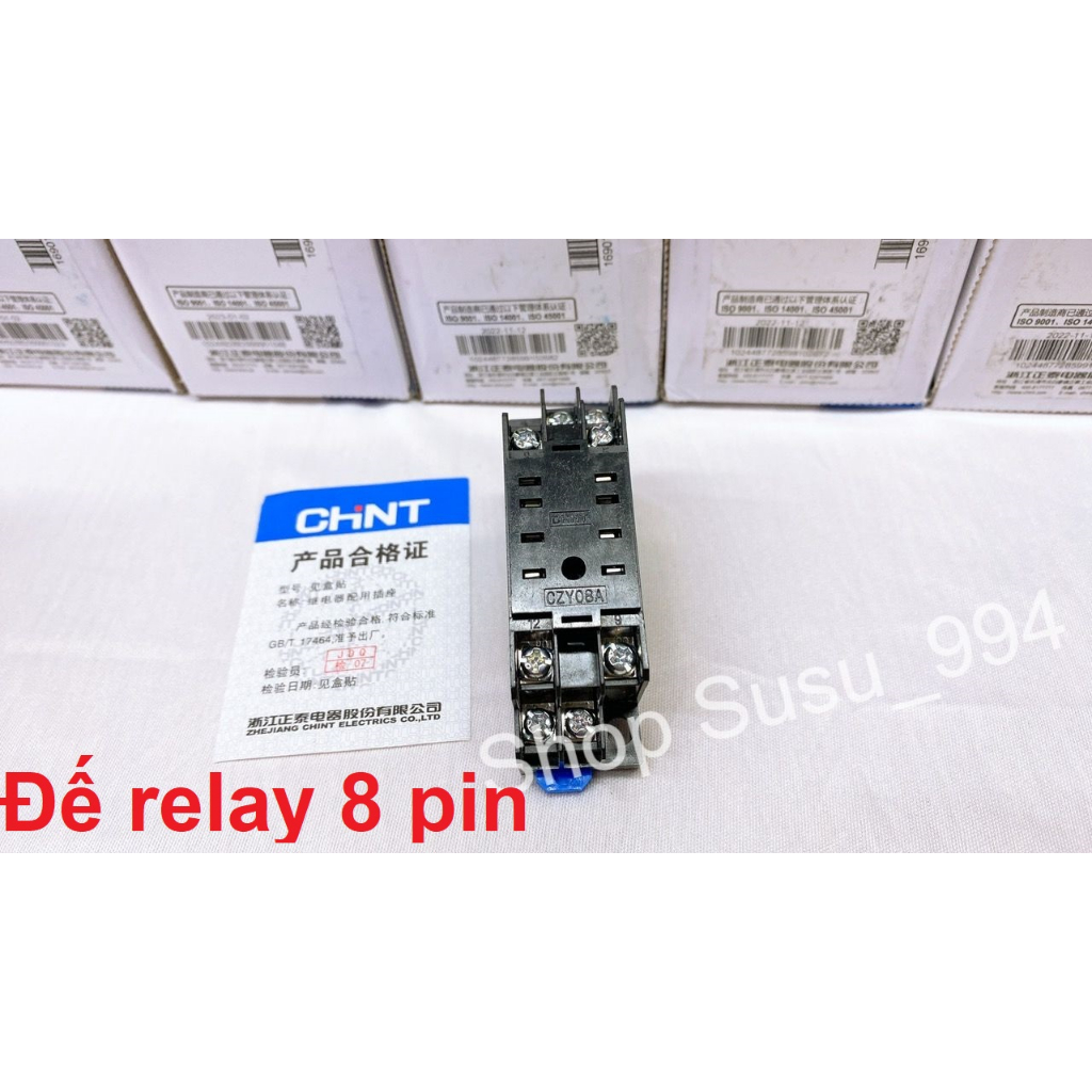 Đế rờ le trung gian 8 chân dẹp nhỏ - Chint CZY08A ̣(hàng chính hãng Chint)