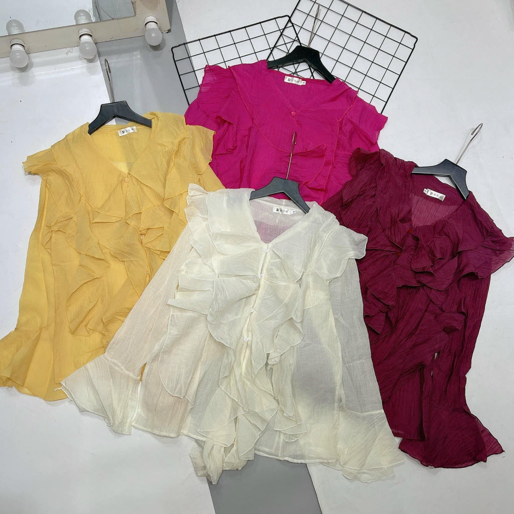 Áo tơ bèo tay dài loe mới