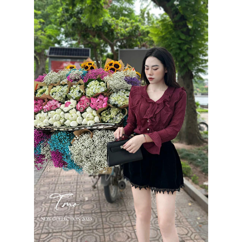 Áo tơ bèo tay dài loe mới