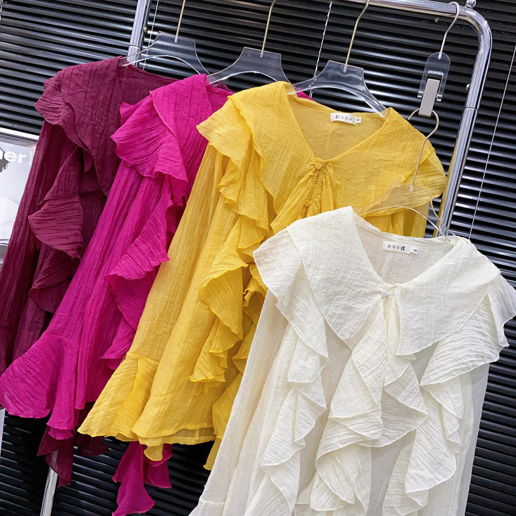 Áo tơ bèo tay dài loe mới