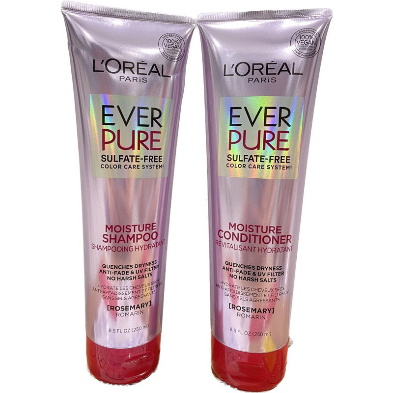 Bộ Dầu gội+ Dầu xã L'Oreal Paris EverPure Moisture Sulfate 250ml của Mỹ