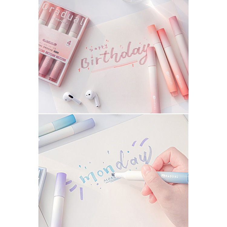 Set 4 Bút Nhớ highlight  gradual pastel