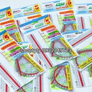 1Bộ Thước Vẽ Kỹ Thuật 5 Cây