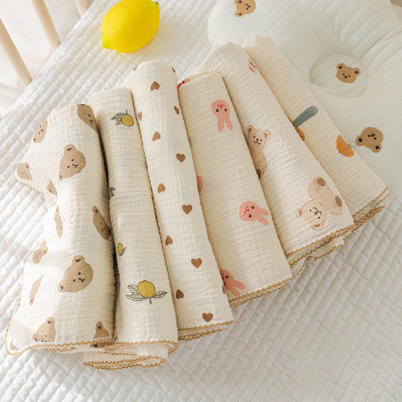 Chăn thu đông muslin cao cấp cho bé 100% cotton kích thước 110x110 sử dụng được bốn mùa xuân hè thu đông