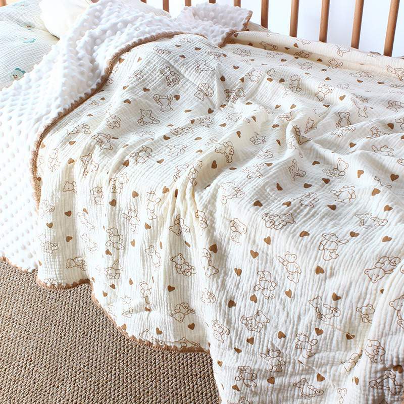 Chăn thu đông muslin cao cấp cho bé 100% cotton kích thước 110x110 sử dụng được bốn mùa xuân hè thu đông