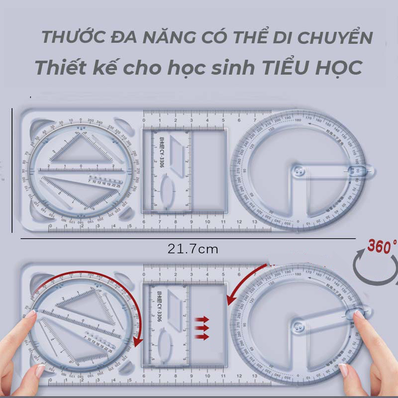 Bộ thước đa năng 4in1