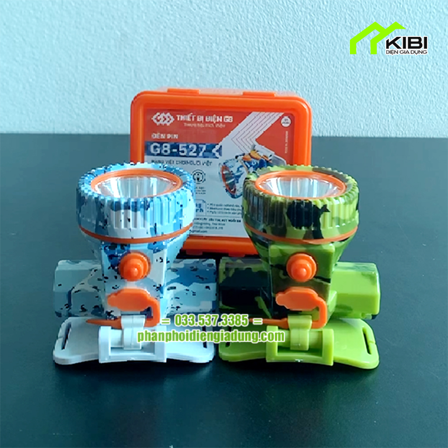 Đèn bin siêu sáng G8 527, đèn pin sạc điện có dây đội đầu