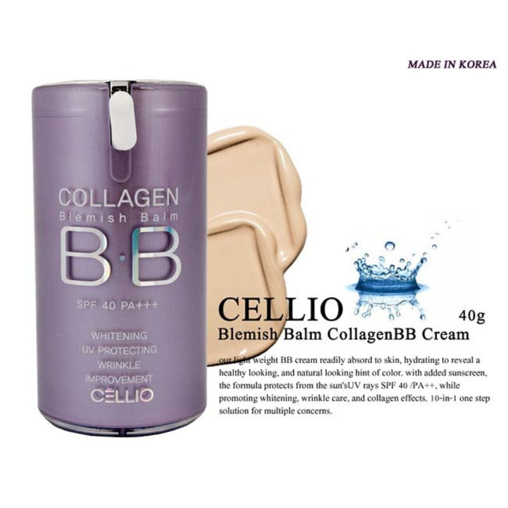 Kem nền Bb Collagen CELLIO Blemish Balm Bb SPF40 PA+++ chính hãng - Hàn Quốc - SHOP HỒNG NHUNG