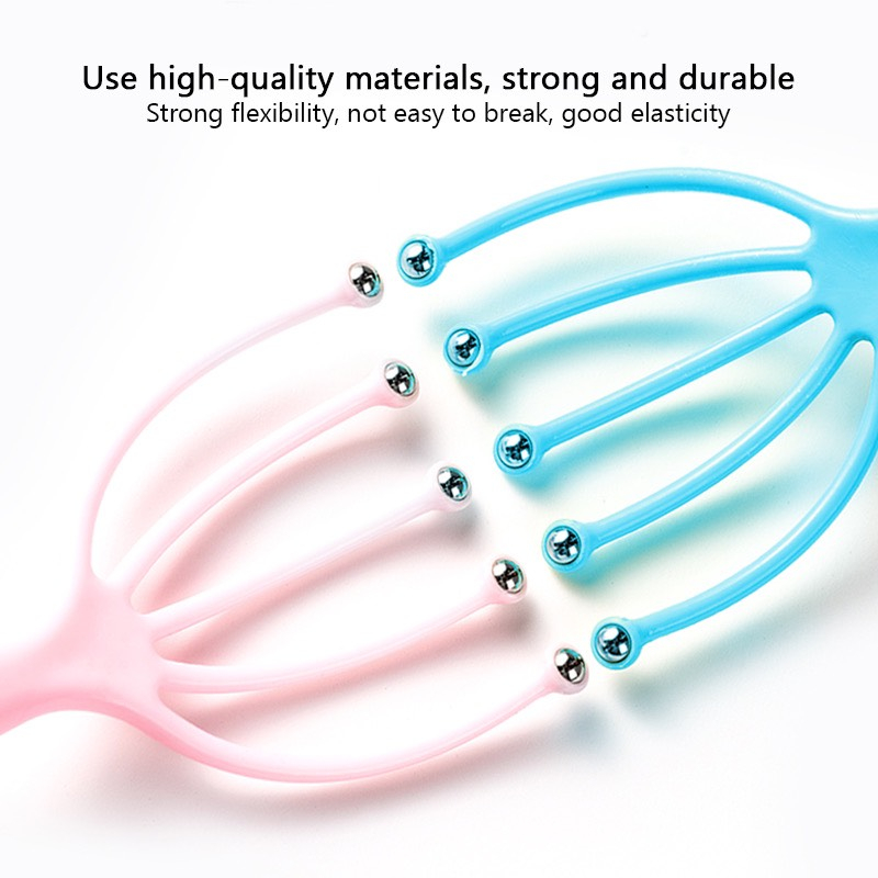 Dụng Cụ Mát Xa Đầu 5 Ngón, Cây Massage Đầu 5 Nhánh Bóng Thép Tiện Lợi