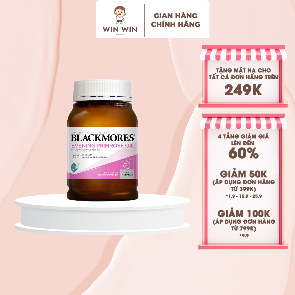 Tinh Dầu Hoa Anh Thảo Evening Primrose Oil Blackmores Úc 190 Viên Hỗ Trợ Cân Bằng Nội Tiết Tố, Làm Đẹp Da, Tóc, Móng 🌺Wi
