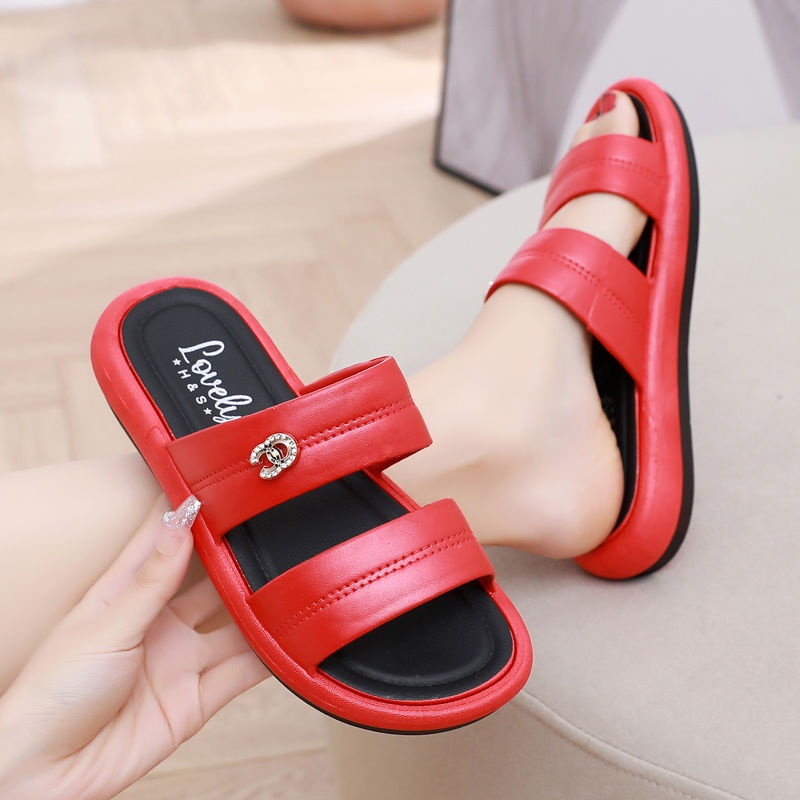 Dép quai ngang nữ, dép lê 2 quai độn đế 4cm SIÊU XINH