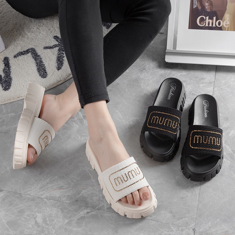 Dép Nữ Kiểu MUMU mới nhất để cao 5cm lên chân siêu sang