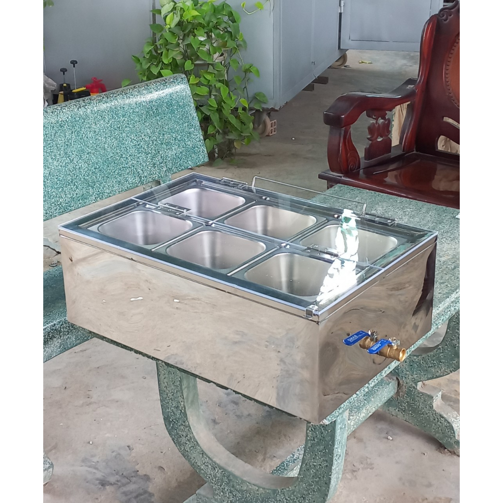 Thùng đá inox ướp lạnh khây, giữ lạnh topping trà sữa, chè