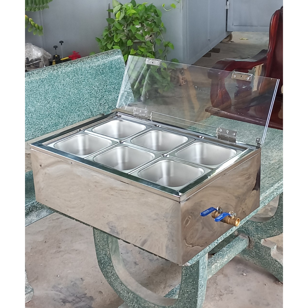 Thùng đá inox ướp lạnh khây, giữ lạnh topping trà sữa, chè