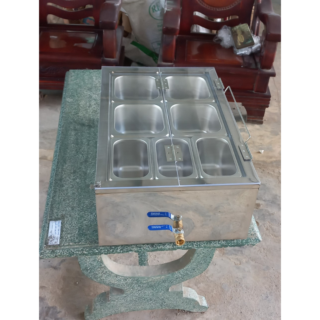 Thùng đá inox ướp lạnh khây, giữ lạnh topping trà sữa, chè