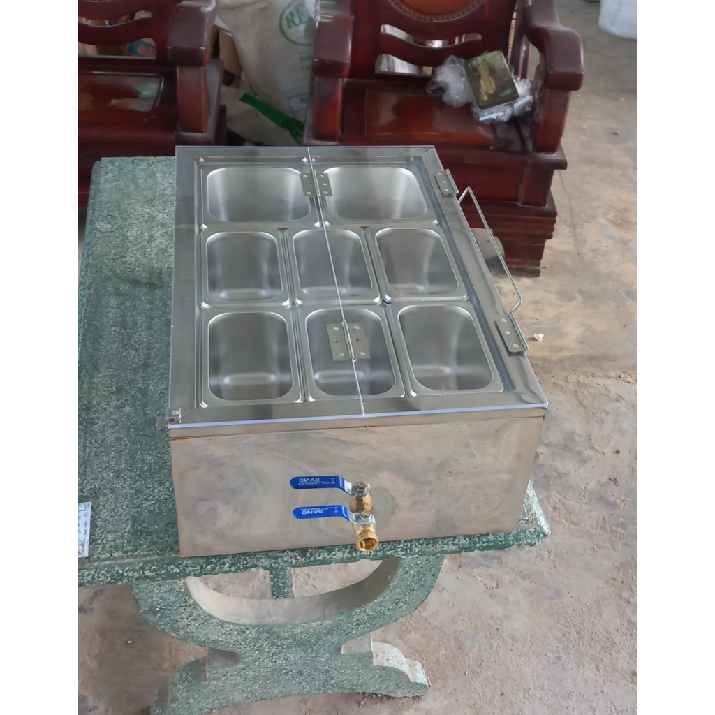 Thùng đá inox ướp lạnh khây, giữ lạnh topping trà sữa, chè