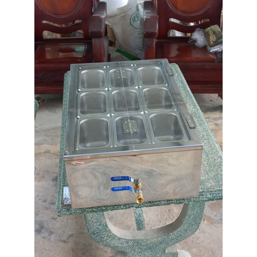 Thùng đá inox ướp lạnh khây, giữ lạnh topping trà sữa, chè