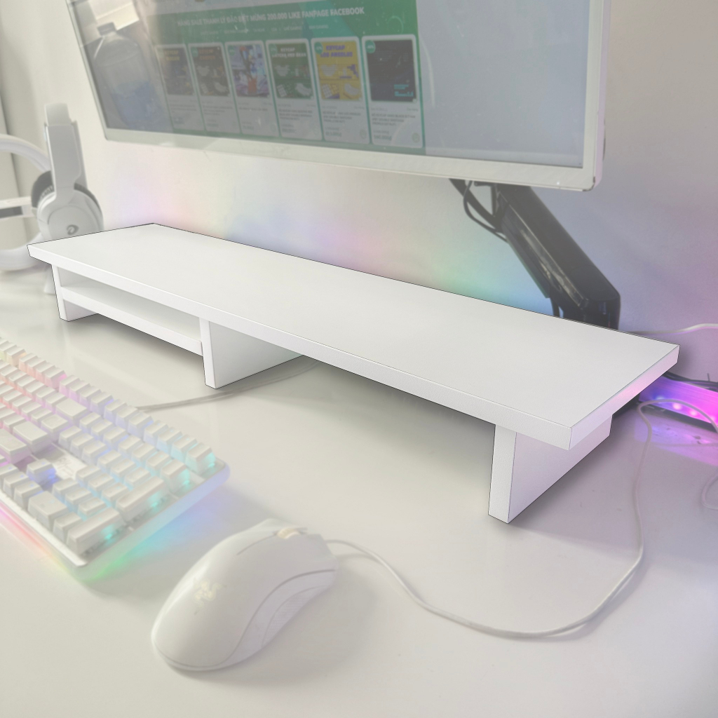 Kệ Kê Màn Hình Máy Tính, Laptop Gỗ MDF Kích Thước 80x20x10cm