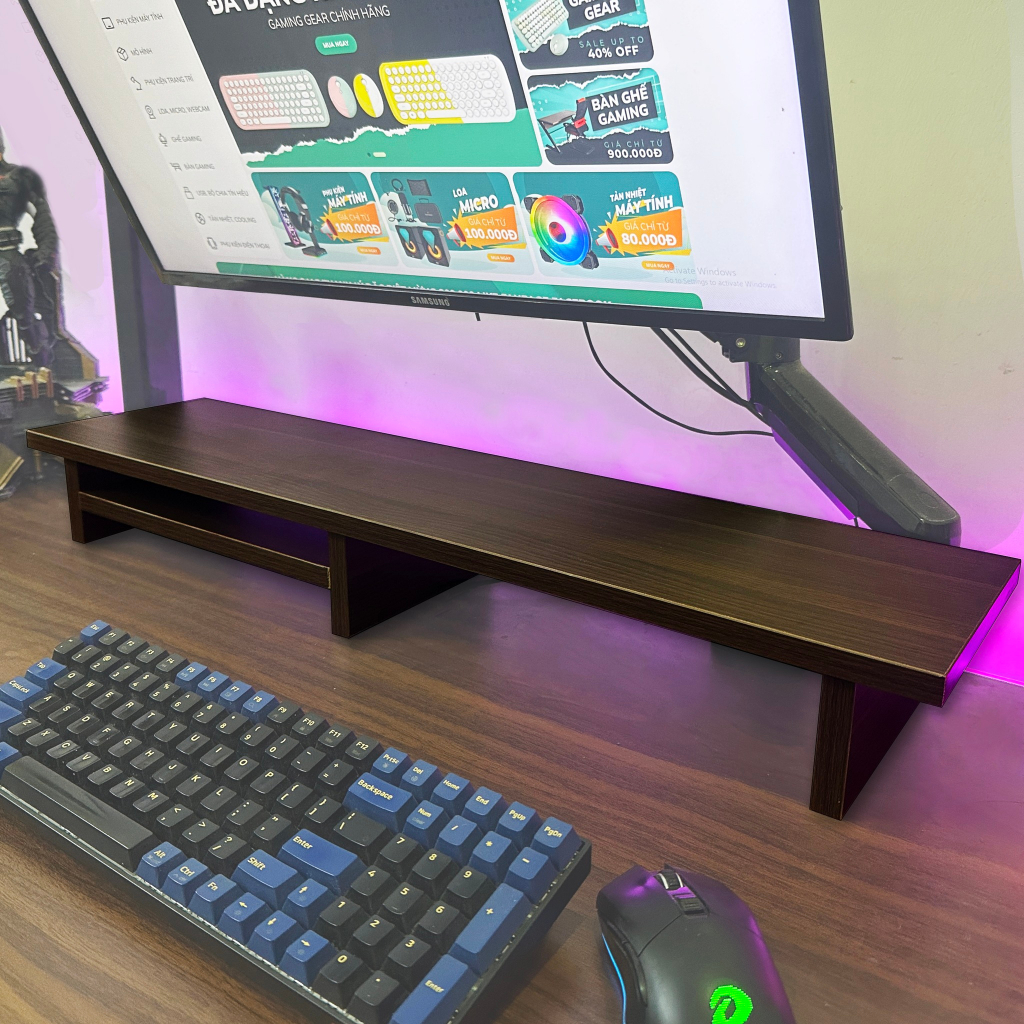 Kệ Kê Màn Hình Máy Tính, Laptop Gỗ MDF Kích Thước 80x20x10cm