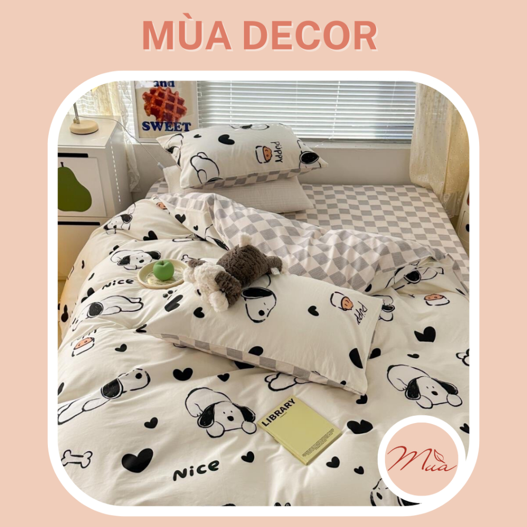 ALBUM DISNEY Bộ vỏ chăn ga và vỏ gối cotton living cao cấp Mùa Decor - Họa tiết kute dễ thương, Disney hot trend