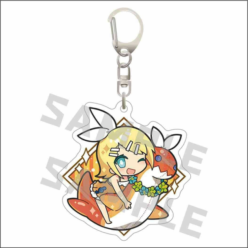Móc khóa Vocaloid Miku ver summer mica trong acrylic in hình anime chibi quà tặng độc đáo